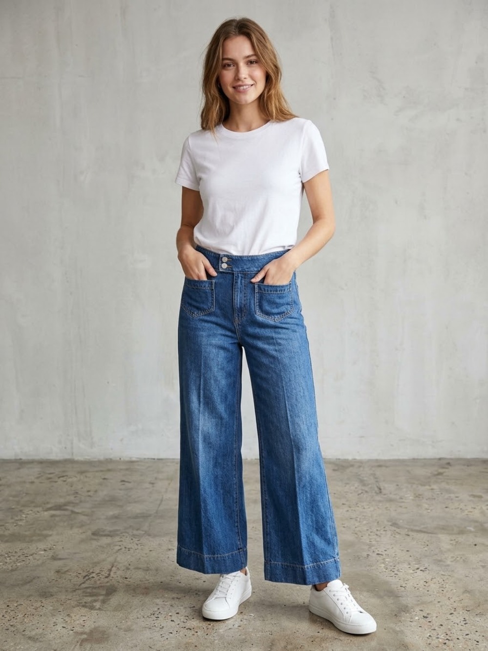 LOFT Made & Loved Women's Wide-Leg Denim Jeans - Size 14